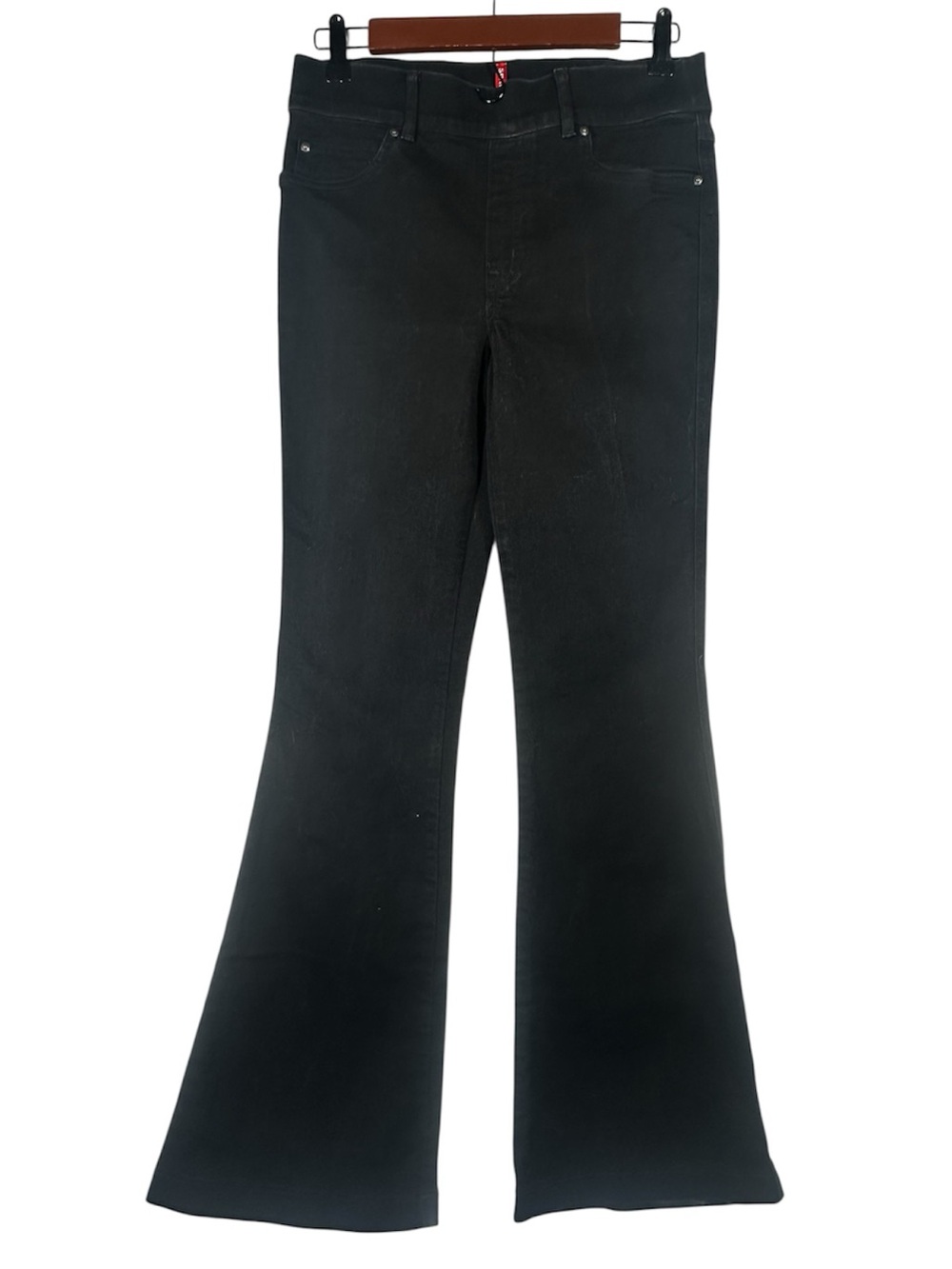 SPANX Black Flare Jeans — Petite Medium Sleek High-Rise